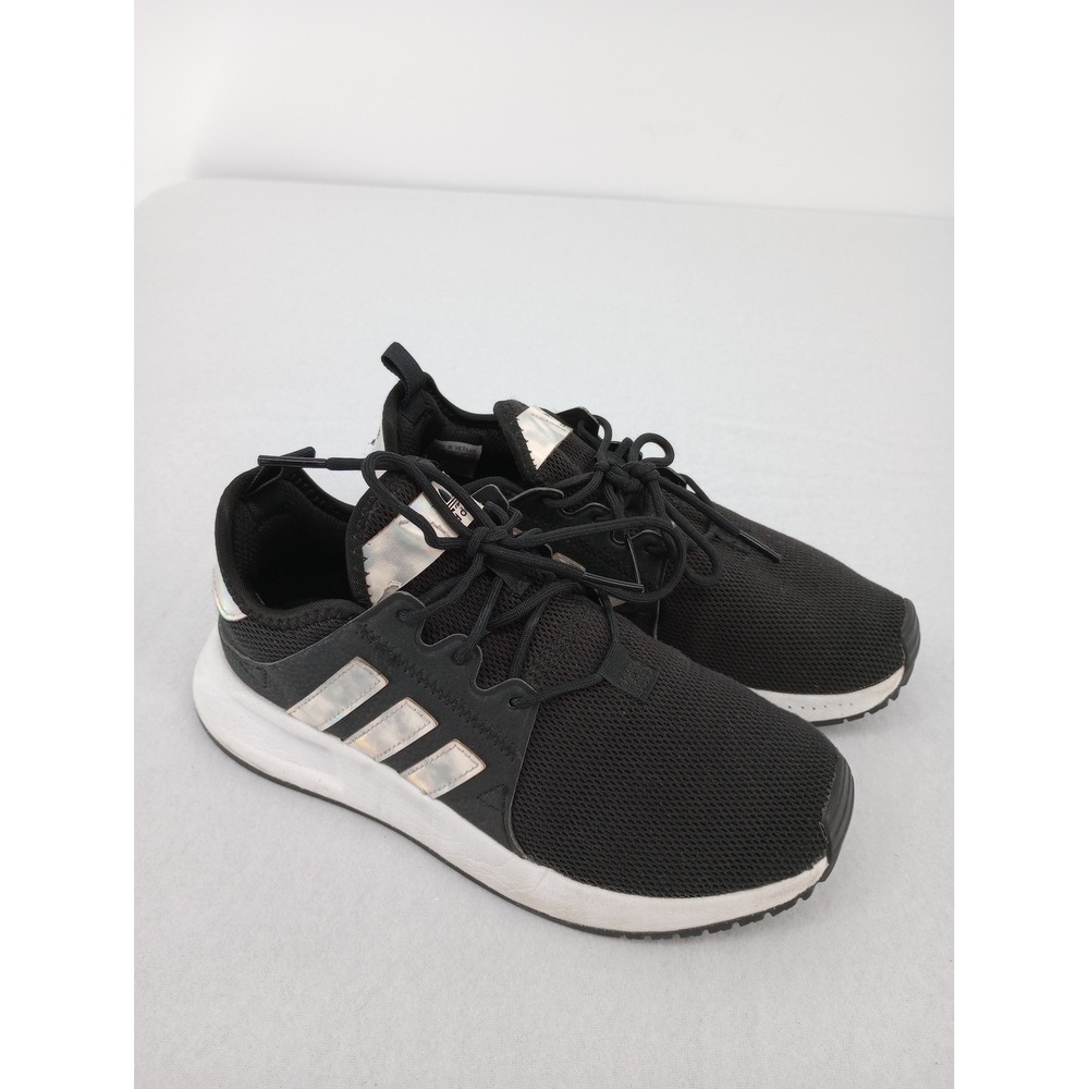 Adidas Ortholite Black & Iridescent Tennis shoes Girls Size 3.5 Youth - Picture 2 of 8